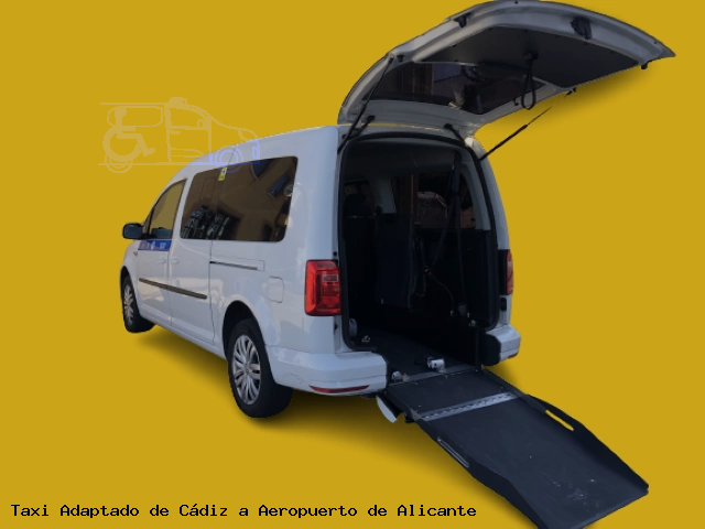 Taxi adaptado de Aeropuerto de Alicante a Cádiz